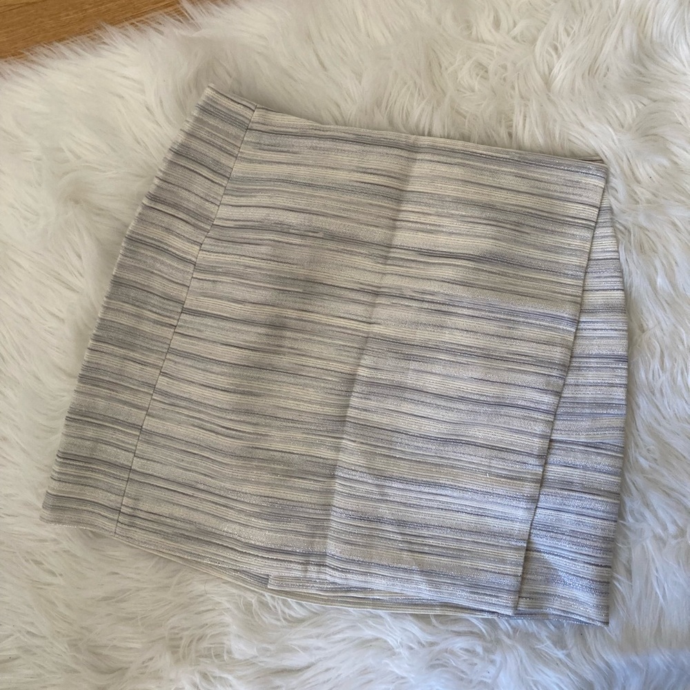 Club Monaco Wrap Mini Skirt - Size 2 - White Stripe